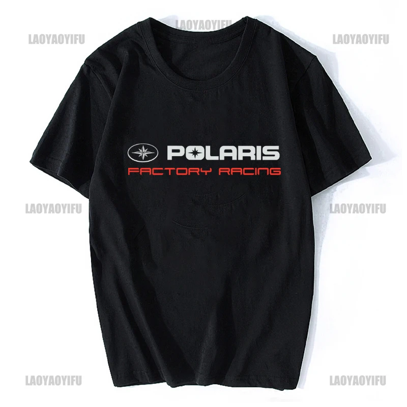 Polaris Racing Rzr Snowmobile Logo Tee Shirt T-shirt Short Sleeves Cotton Men Women Cartoon  Top Clothing Men\'s Round Neck