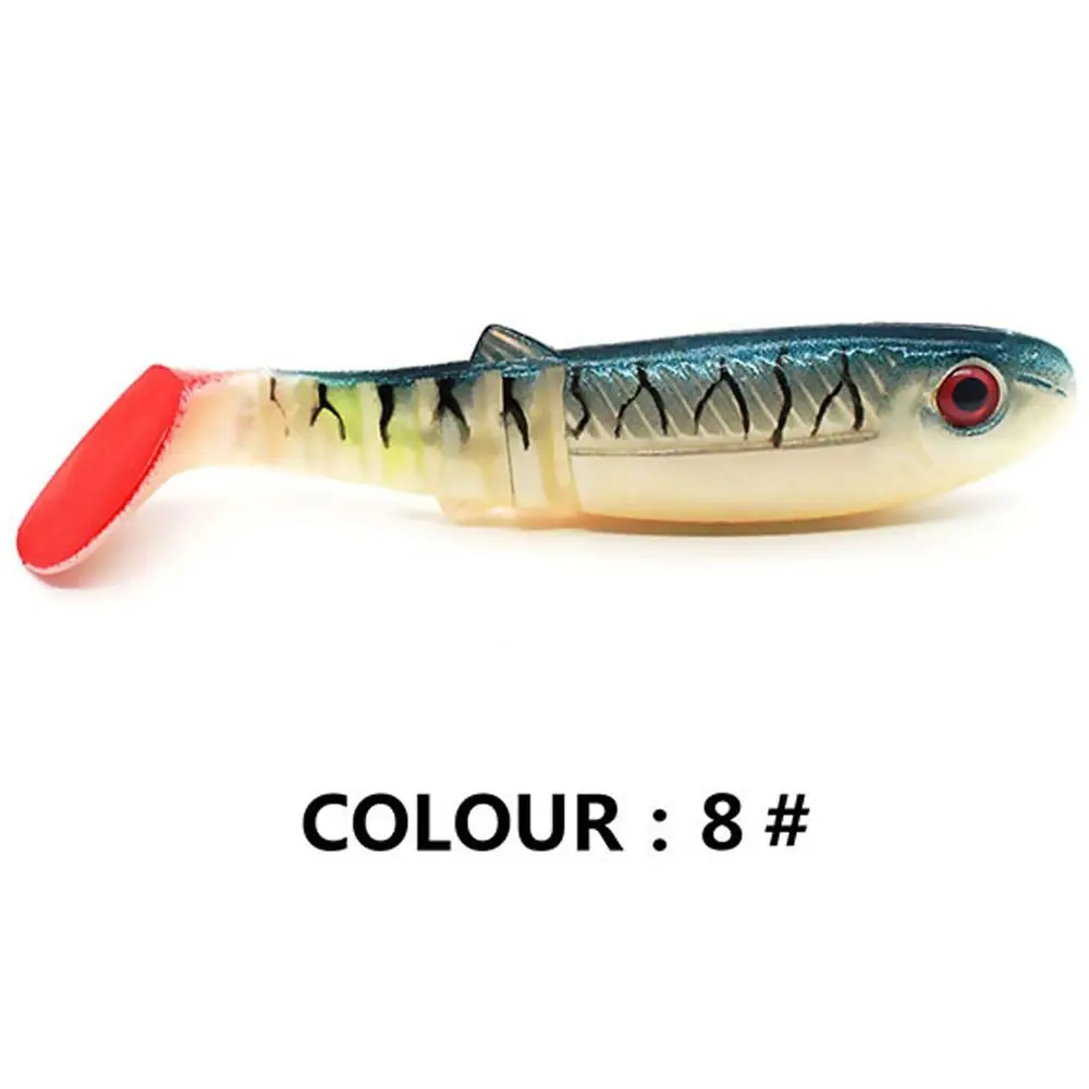 

5PCS Fishing Tackle 8cm/6g T-tail Wobblers Worm Silicone T-tail Bait Artificial Pesca Wobblers Lure Sea