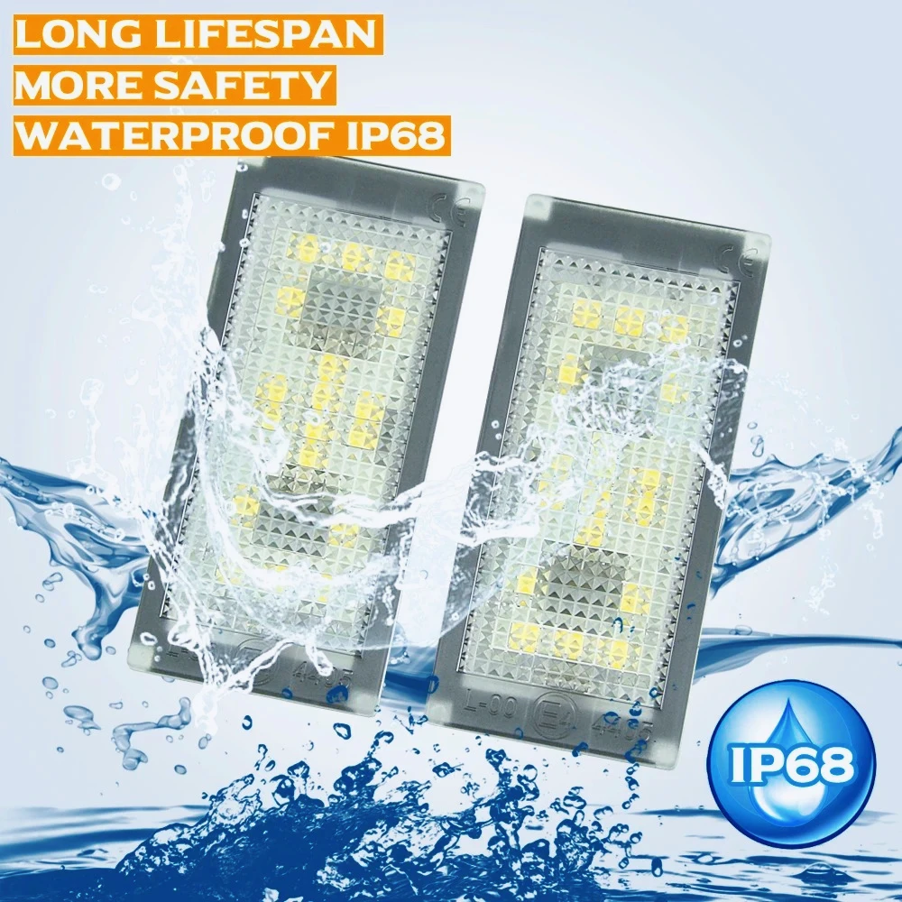 ZC-2x For BMW 7 Series E65 E66 2006-2008 Facelift White License Plate Lights LED Number Plate Light Error Free License Plate Lam view 6