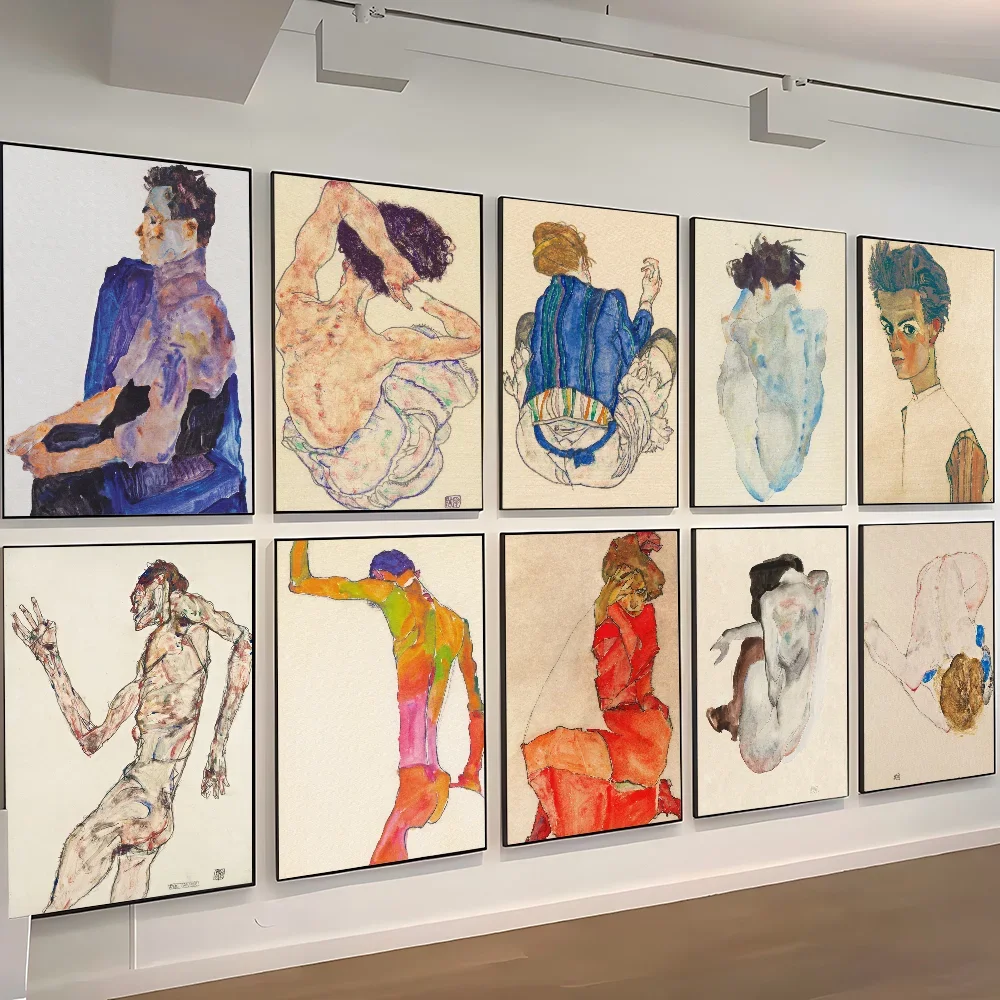 Egon Schiele klassisches Filmplakat für Zuhause, Wohnzimmer, Schlafzimmer, Bar, Café, Kunstdekoration
