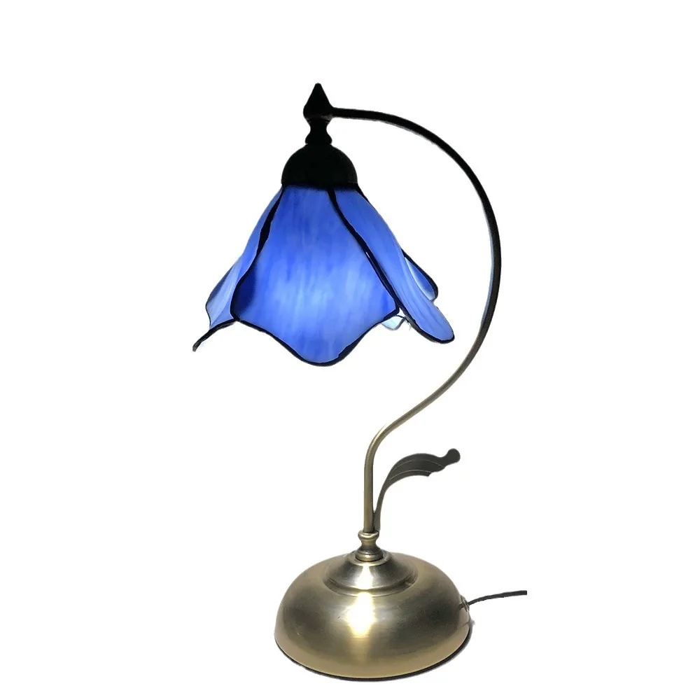 

Simple lamp, study bedroom bedside eye protection desk lamp, petal glass