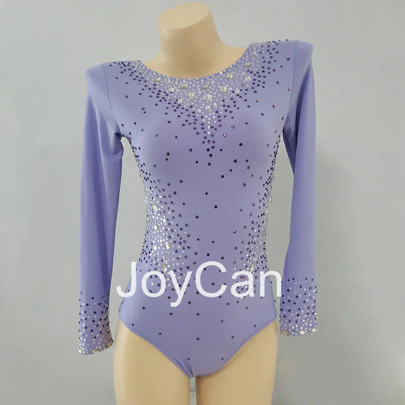 

JoyCan Rhthmic Gymnastics Leotards Girls Women Light Purple Spandex Elegant Dance Wear for Competitiion