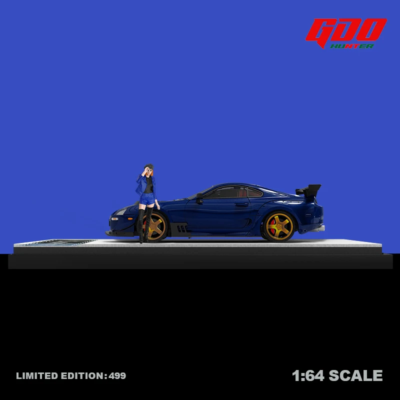 GDO x TimeMicro 1:64 SUPRA A80Z blau schwarz Cover Actionfigur Legierung Automodell