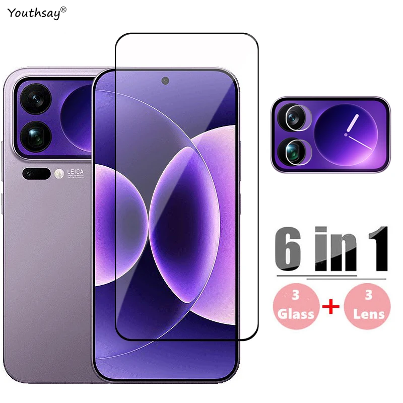 6in1 غطاء كامل زجاجي لهاتف Xiaomi 17 Pro Max من الزجاج المقسى Xiaomi 17 Pro Max واقي للشاشة عدسة الهاتف فيلم Xiaomi 17 Pro Max