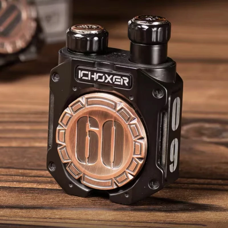 Nouveau bouton à cliquet de liaison à Double colonne, décompression de pièce de monnaie, Fidget Spinner, curseur de poussée en métal, soulagement du Stress, jouet lumineux EDC, cadeau