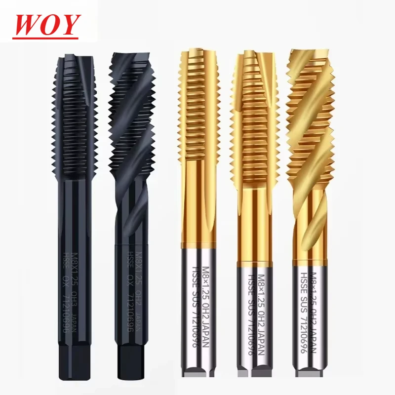 

WOY Metric Screw Tap 1pc HSS M2-M24 Thread Tap Titanium Coated Machine Plug Tap Threading Tools Spiral Drill