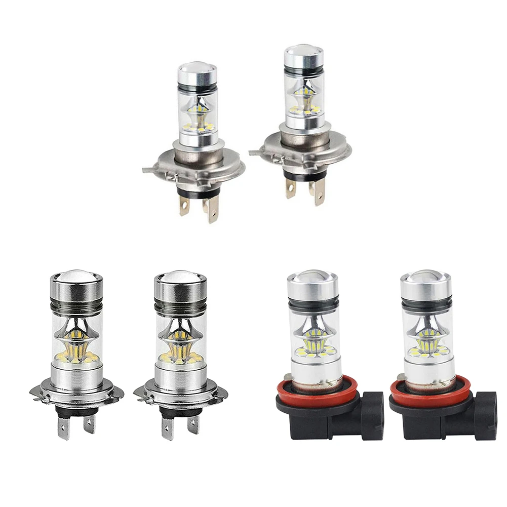 2pcs LED Headlight Bulb H4 H7 H11 Fog Lamp Bulb Super Bright Car High Low Beam 100W 6500K 2000LM 12V for Automobile Accessories