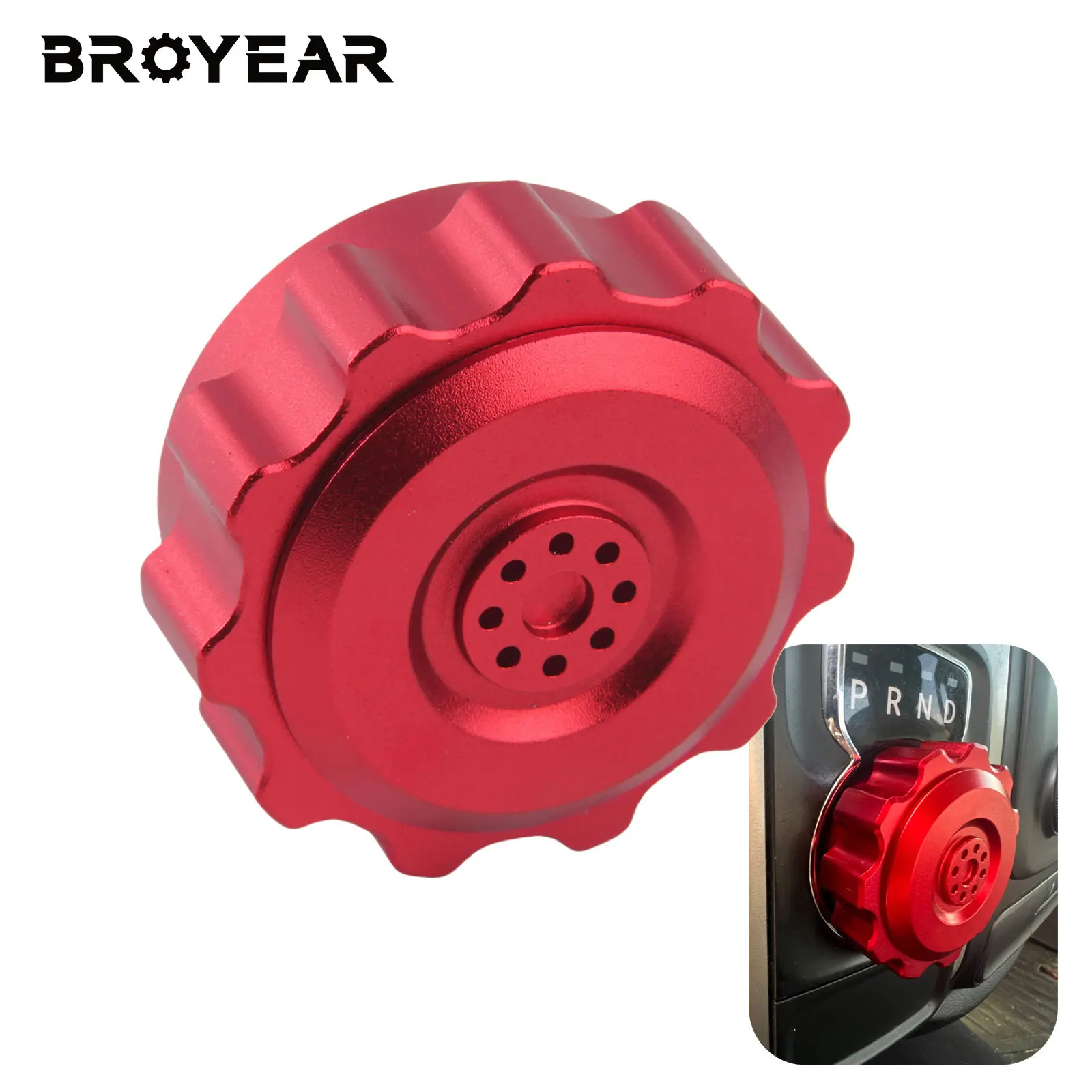Broyear High Quality For Dodge Ram 1500 2013-2018 Auto Trans Shift Lever Knob Accessories Upgrade Aluminum Material Red view 2