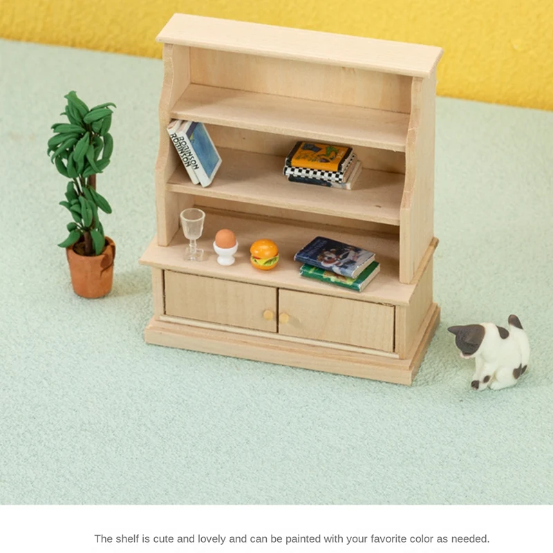 1:12 Dollhouse Miniature Bookcase Locker Storage Cabinet Shelf Rack Furniture Model Decor Bookcase Storage Cabinet Rack