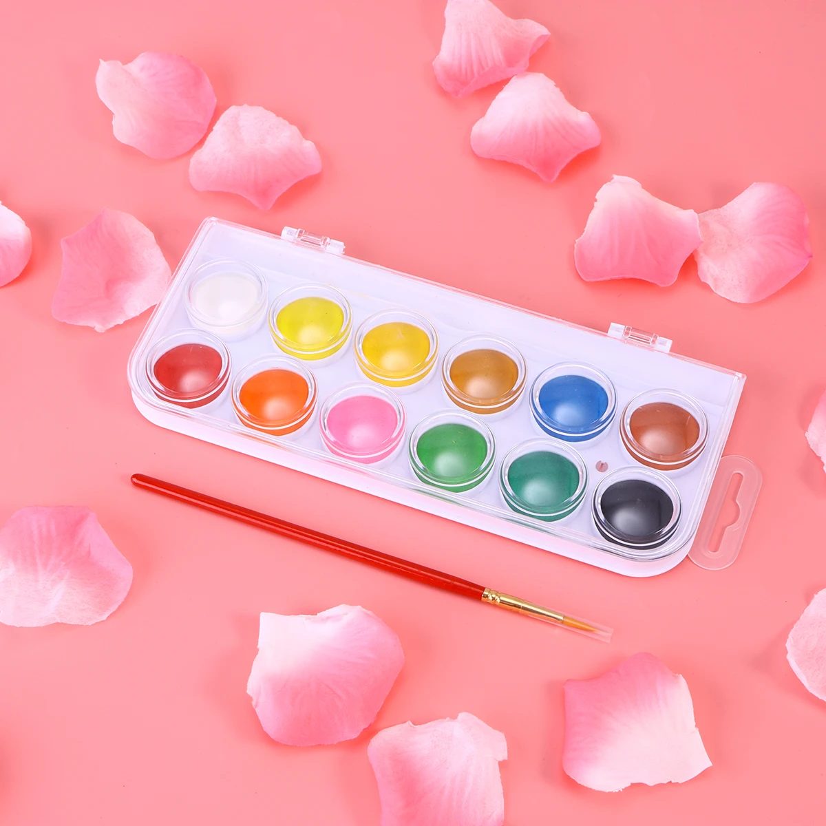 

12 Color Watercolor Paint Set Beginner Solid Student Painting Kit Arts and Crafts