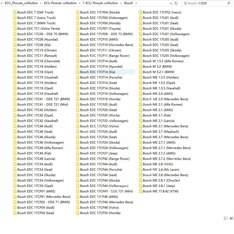 مجموعة وحدة التحكم الإلكترونية Pinout ملف السيارات ECU Pinout اتصال لفورد/BMW/Toyota/Iveco مخطط الأسلاك خريطة وحدة التحكم الإلكترونية لـ EDC17/ M (E)