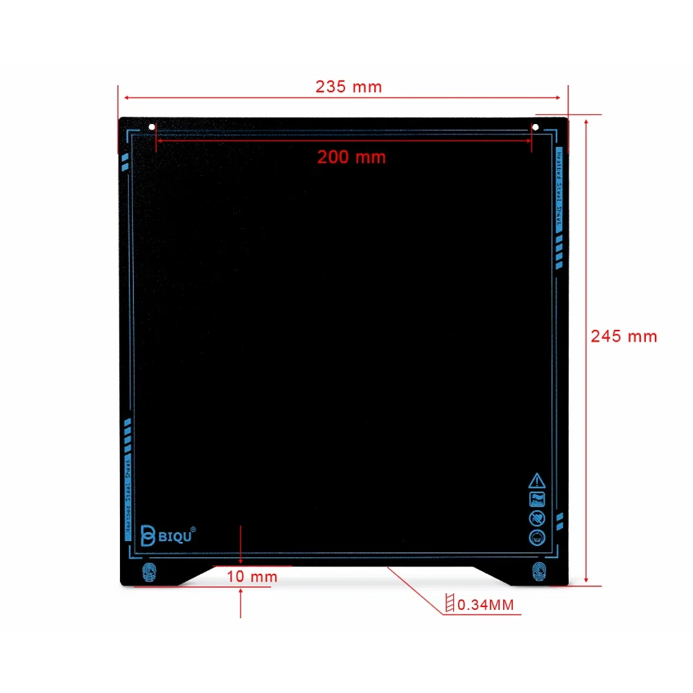 Imagem -05 - Biqu Sss b1 Cama Térmica Magnética Placa Flexível Quadrada Mola de Aço Ender3 bx Plataforma Heatbed para Impressora 3d 310x 310 mm