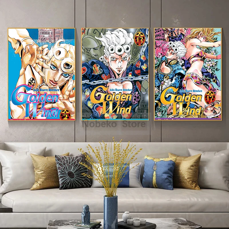 Classic Japanese Comic JOJO's Bizarre Adventure Golden Wind Poster and Prints Canvas Painting Wall Art Pictures Home Room Decor