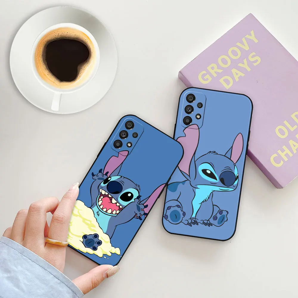 Cartoon Disney Cute Lilo Stitch Case For Samsung Galaxy A73 A72 A71 A55 A54 A53 A52 A51 A90 A80 A70 A42 A35 A34 A33 A32 5G Cover