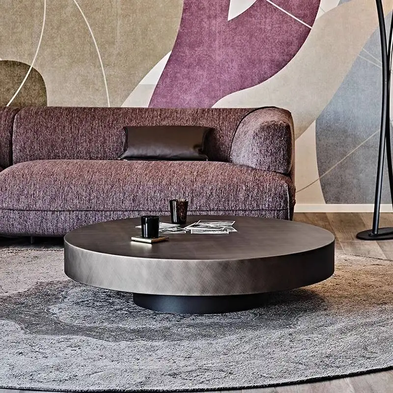 

Round Luxury Coffee Table Decoration Bedroom Nordic Designer Living Room Moving Side Table Writing Mesa Auxiliar Home Furniture