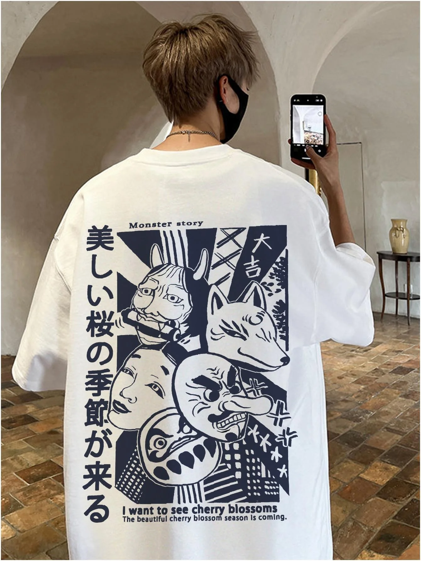 Harajuku Monster Anime t-shirt da uomo Oversize Fashion Vintage Y2k Unisex Tees manica corta abbigliamento Casual estate cotone Top maschile