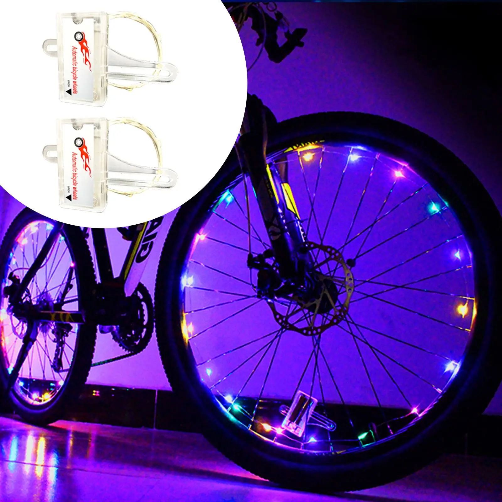 Luz LED para rueda de bicicleta, luces de radios para bicicleta, ultrabrillantes e impermeables, lámpara para rueda de bicicleta de conducción nocturna, nueva