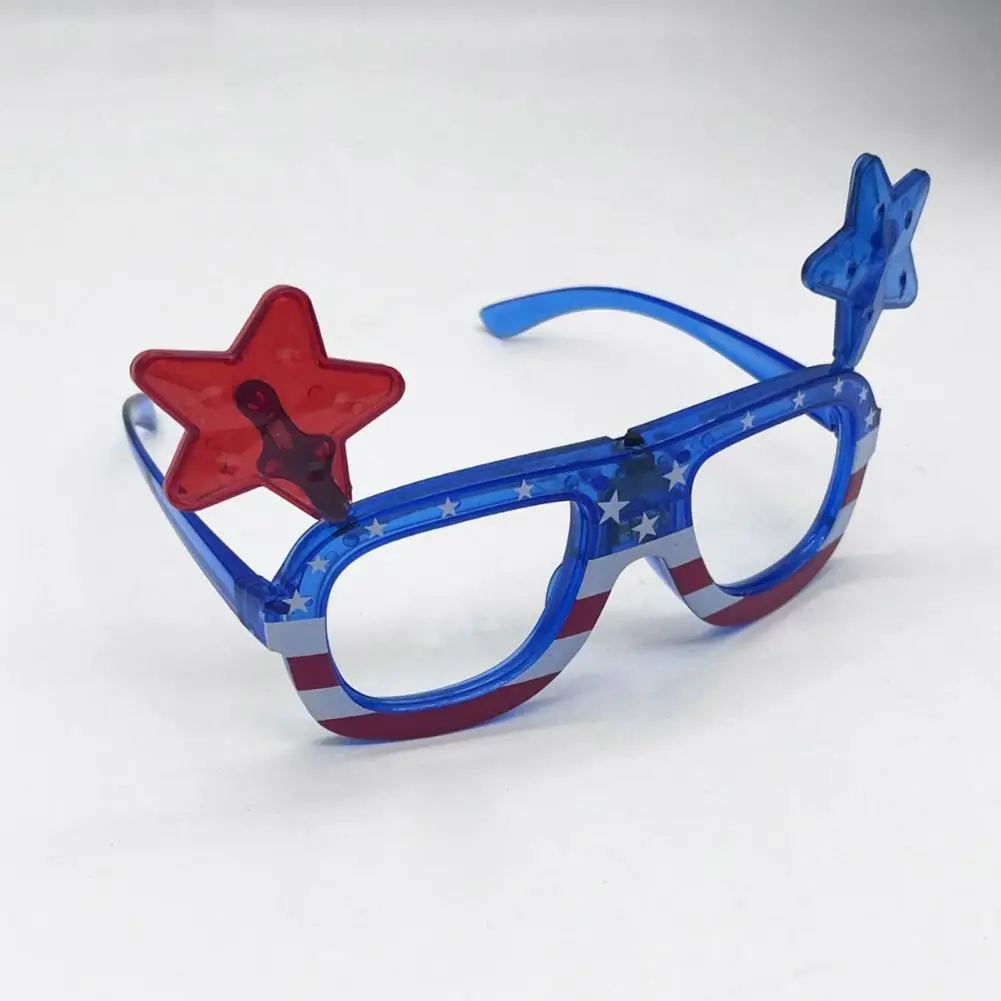 Usa Flag Flashing Shades Patriotic Led Light Up Glasses for Independence Day Day Day American Flag Flashing Shades for 4th