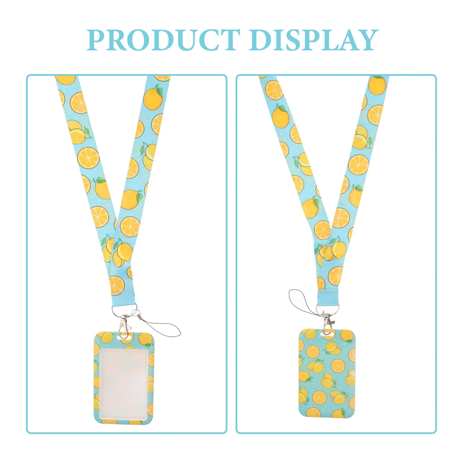 

Polyester Lanyard Plastic ID Badge Holder Anti scratch Case for School Office Use Long lasting Detachable Fits Name Tags