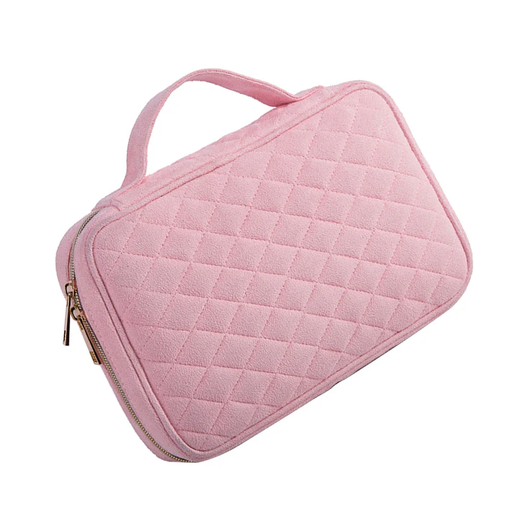 

Stylish Jewelry Storage Bag Portable Organizer Case For Travel Earrings Necklaces Bracelets Rings Compact Lightweight Pink Gift