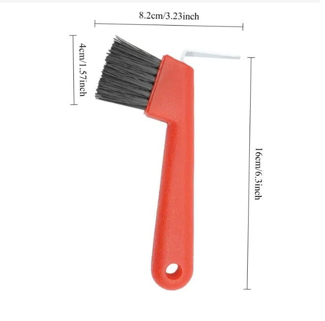 Random 1 Pc Anti‑Slip Soft‑Grip Rubber Hoof Pick with Brush, Plastic Horseshoe Cleaning Tool, Horse Hoof Care Grooming Supply view 6