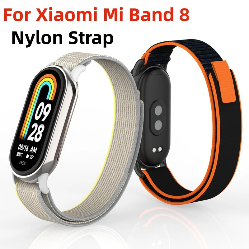 Nylon Strap for Xiaomi Mi Band 8 Wristband Metal Head Particles Replacement Bracelet Belt for Xiaomi Miband 8 Mi Band 8 Strap