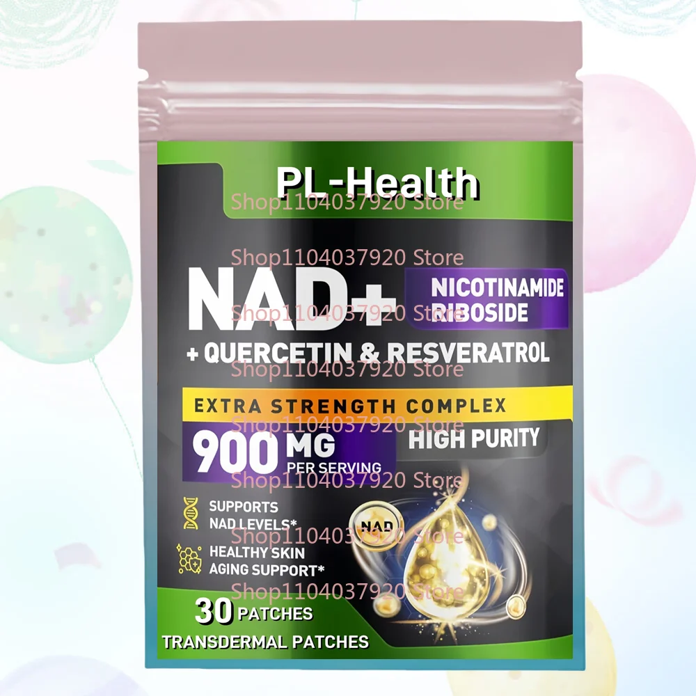 

30 Patches NAD Transdermal Patches with Resveratrol & Quercetin for Healthy Skin Aging, Energy & Cellular Support