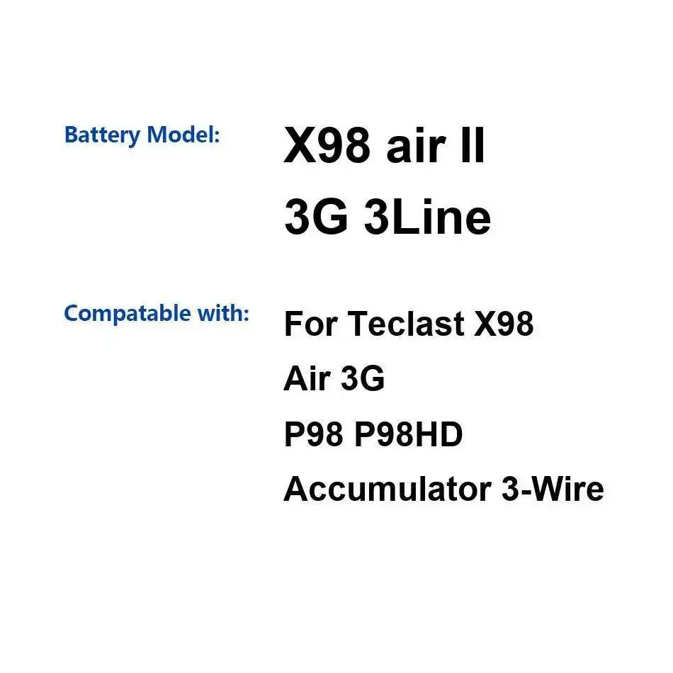 Безопасный аккумулятор для ноутбука 9000 мАч Teclast X98 Air 3G P98 P98HD 3-Wire II 3Line Безопасный аккумулятор для ноутбука 9000 мАч Teclast X98 Air 3G P98 P98HD 3-Wire II 3Line