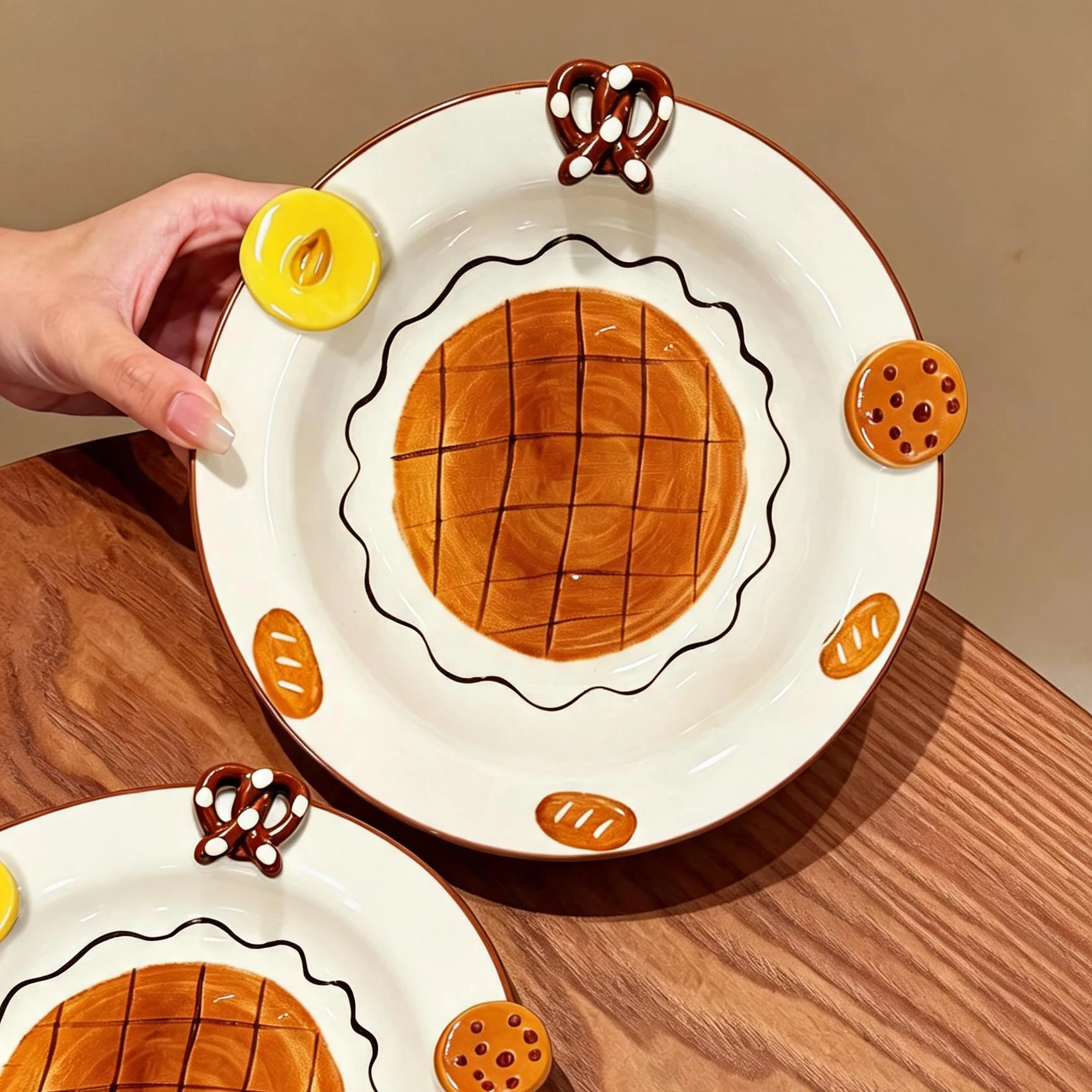 self-service-ceramic-plate-dumpling-tray-display-dish-deep-dish-round-shape-bone-china-for-individuall-eating-ceremony-sense