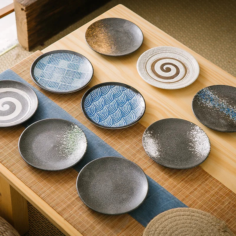 

High Appearance Level Japanese Ceramic Tableware Bone Dish Home Platter Western Steak Plate Pasta Salad Fruit Porcelain Plate