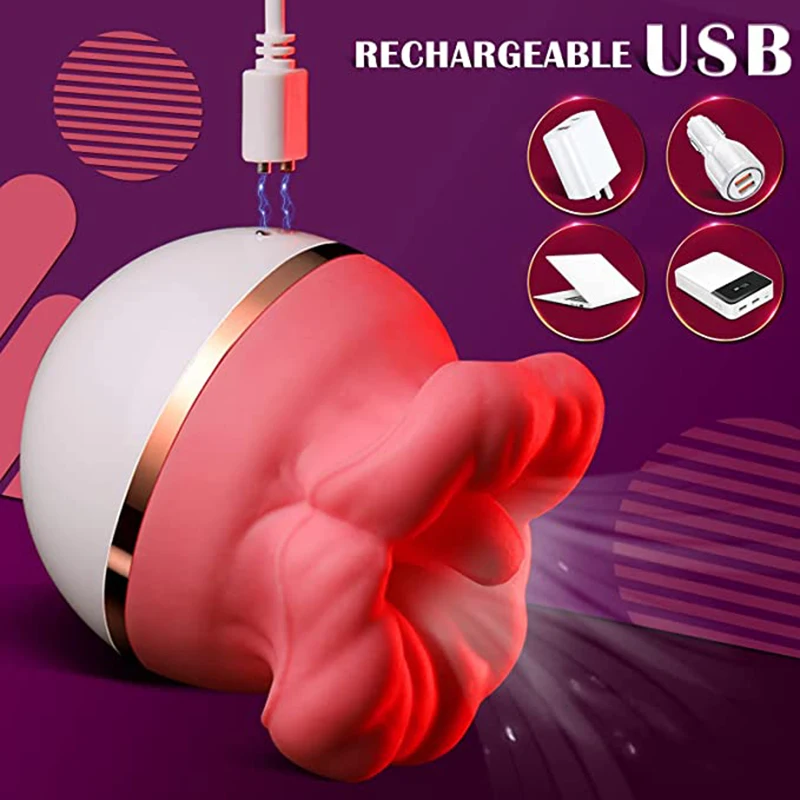 HESEKS Tongue Licking Suction Vibrator 3D Nipple Vagina Stimulator G Spot Clit Sucker Massager Female Rose Sex Toy for Women