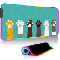 Gaming Mouse Pad Cat's Paw 900x400 Gamer Desktops Desk Accessories Office Computer Mat Rgb Mousepad Keyboard Extended Mats Xxl