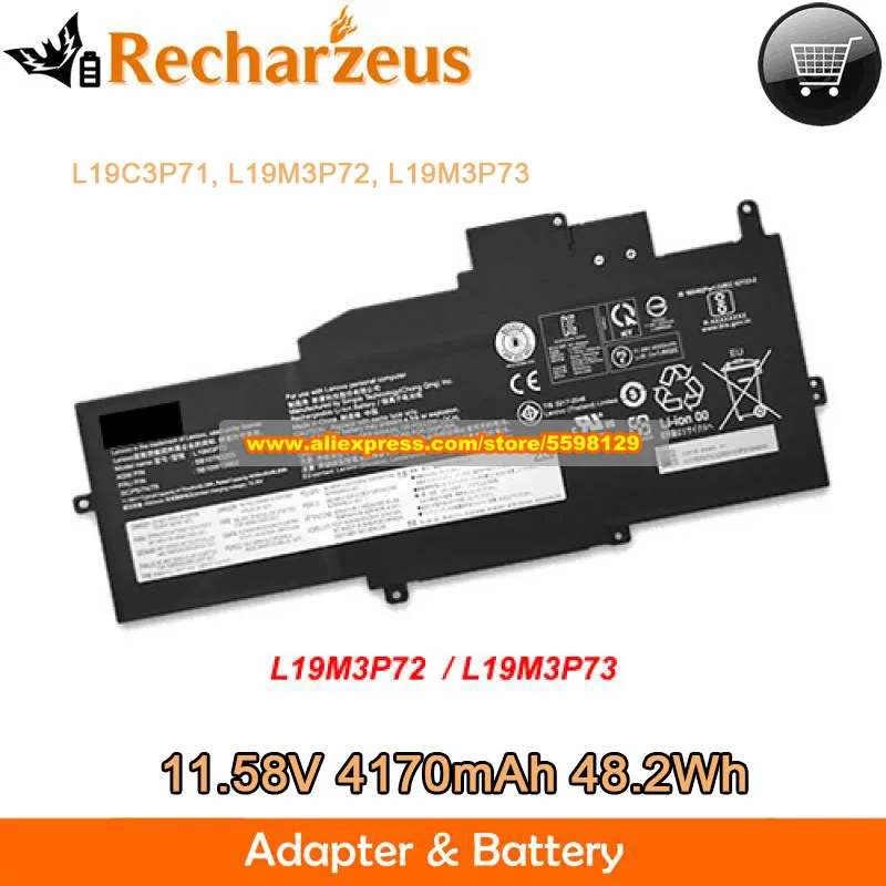 Genuine L19M3P72 Battery L19M3P73 For Lenovo ThinkPad X1 Nano Gen 1 Series Laptop Batteries 11.58V 4170mAh SB10T83206 5B10W13963