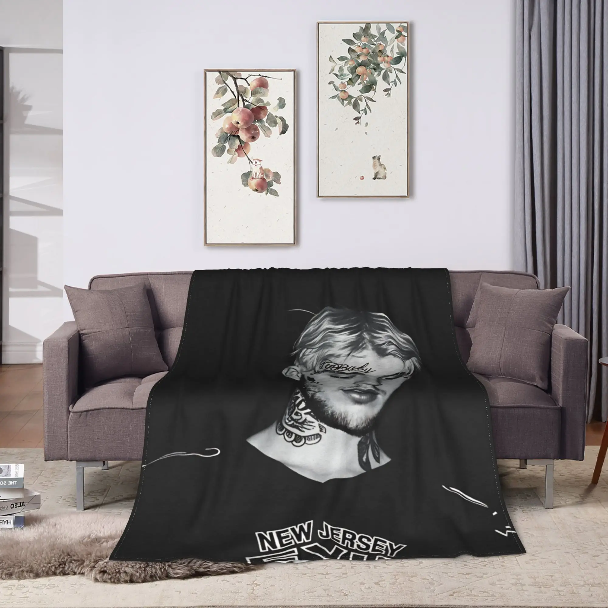 Super Soft Blanket Airplane Travel Lil peep Hot Singer Throw Blanket  Flannel Bedspread For Bedroom Aesthetic Sofa Bed Cover