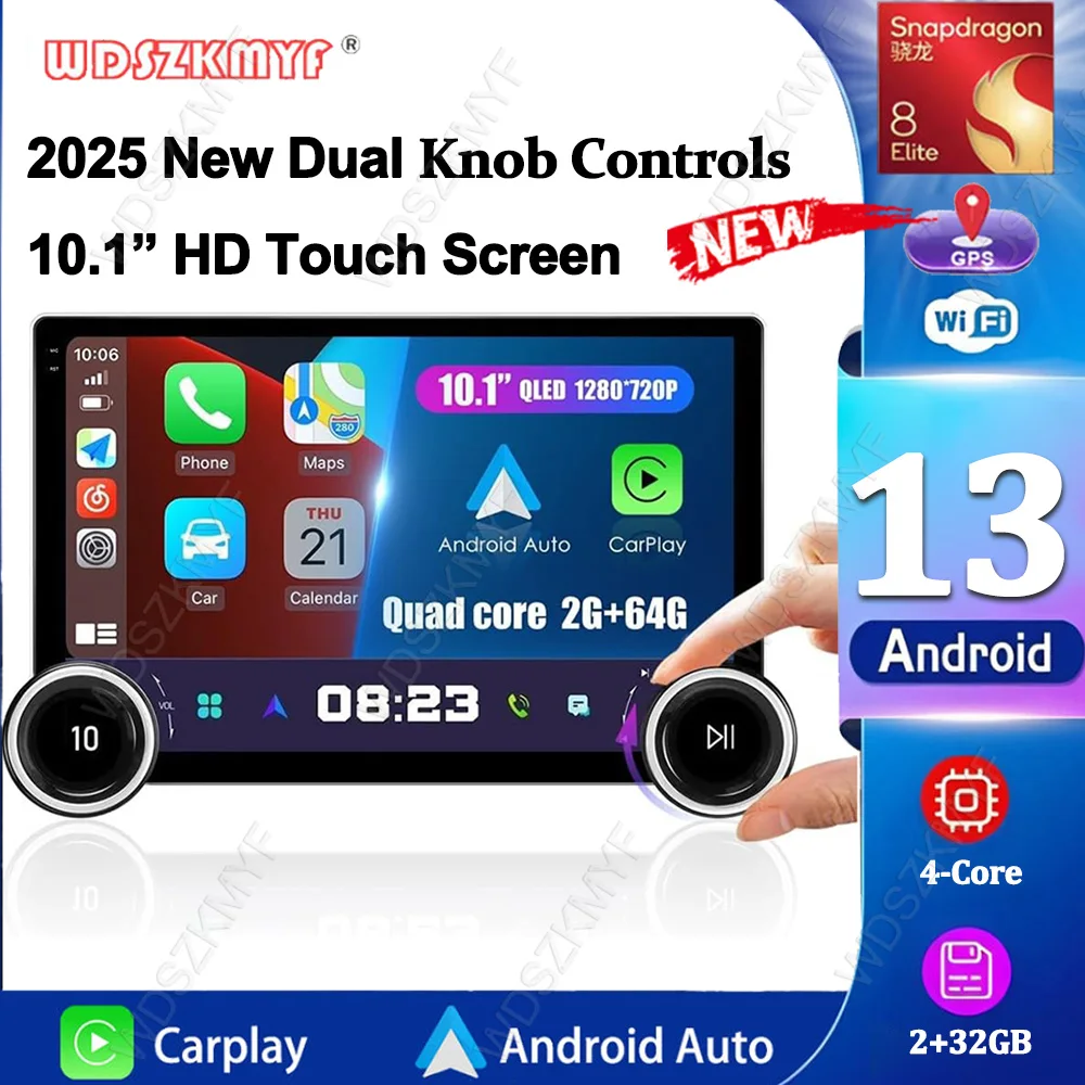 

10.1 inch Universal android13 Car Radio Dual twist Android Auto CarPlay 2din Multimedia Player GPS BT car Intelligent Systems