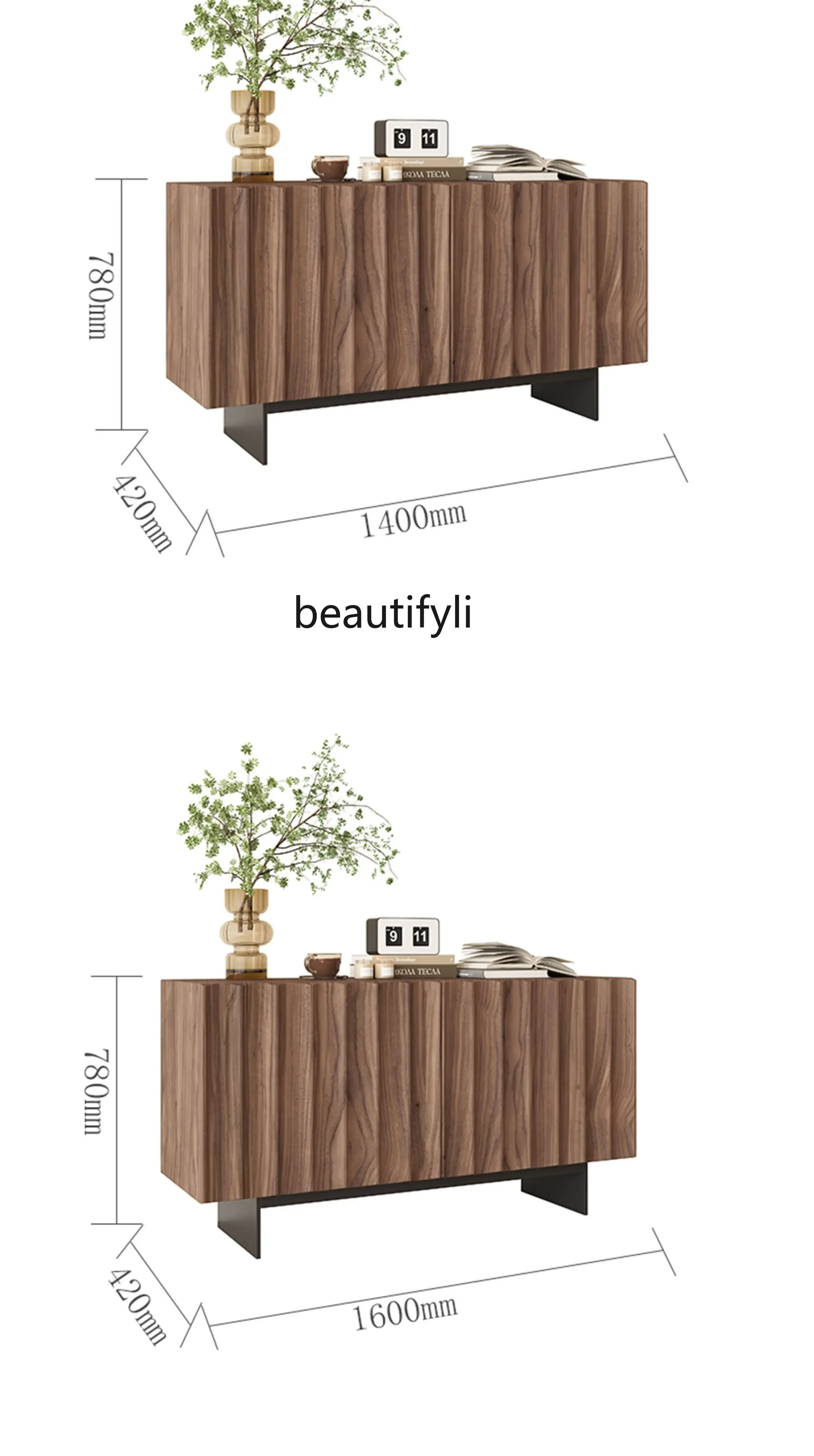 zxqNorth American Black Walnut Solid Wood Restaurant Dining Side Locker Quiet Style Chest of Drawers Entrance Storage Shoe Cabin