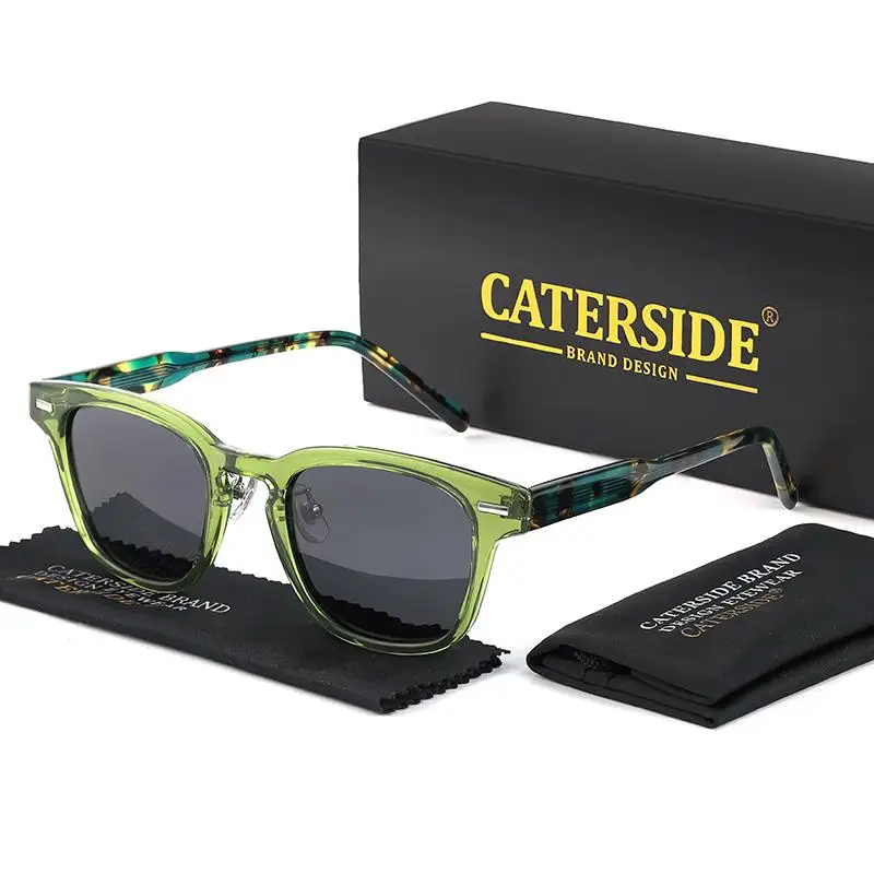 CATERSIDE Retro Quadrat Polarisierte Sonnenbrille Männer TR90 Rahmen Hohe Qualität Sonnenbrille für Frauen Fahren Angeln Party Brillen – Detail 9