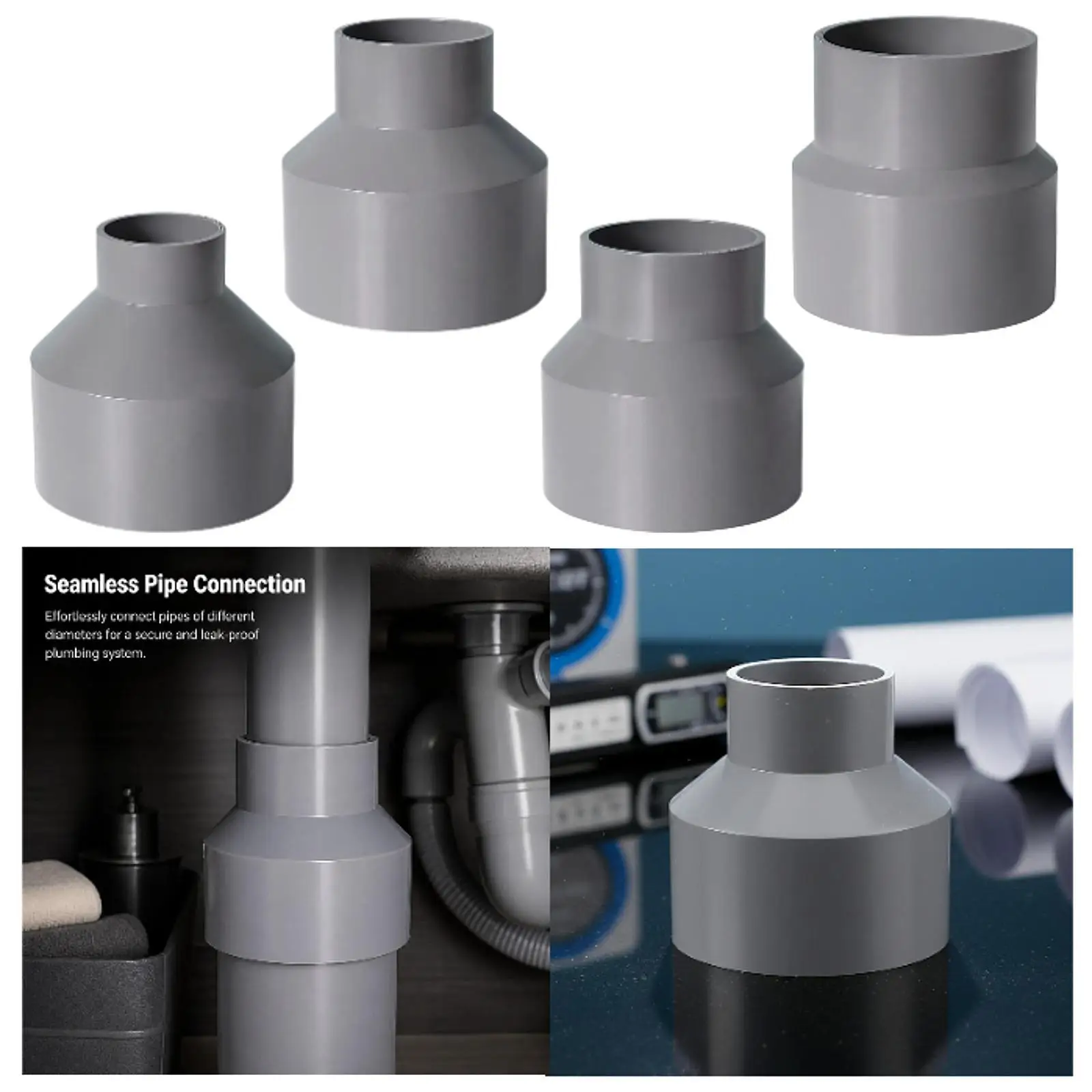 Duct Reducer Increaser Replacement for Inline Ventilation System Exhaust Dryer Vent Adapter Inline Adapter HVAC Pipe Connector