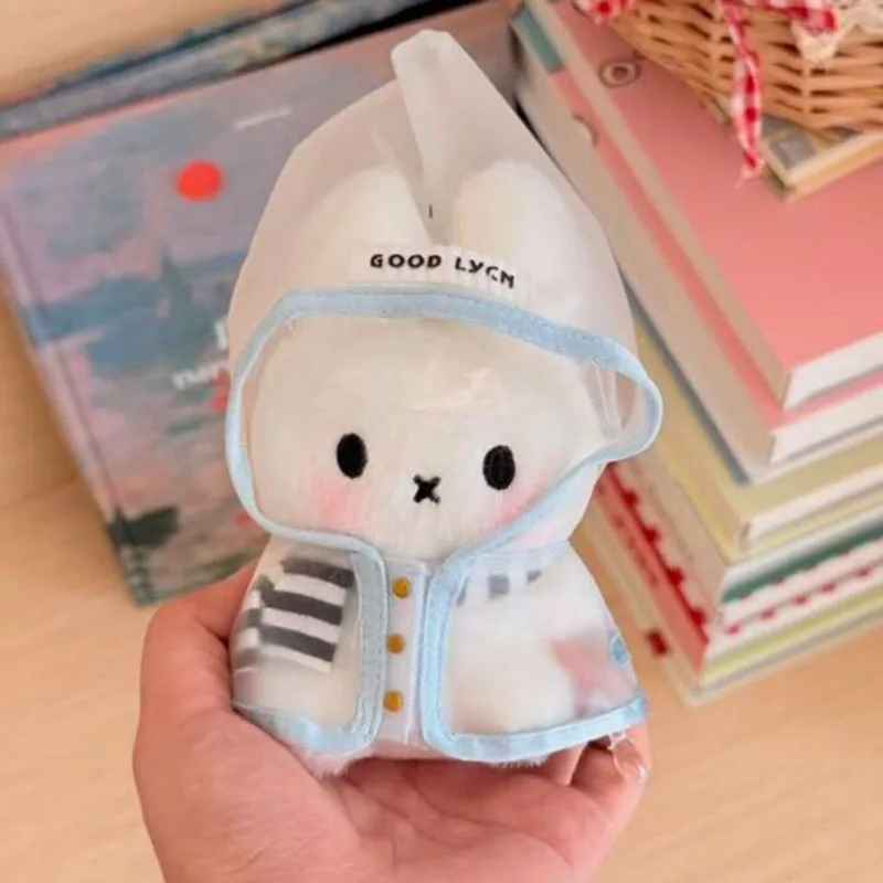 Miffy Rabbit Plush Keychain Cute Raincoat Bunny Doll Bag Pendant Kawaii Fluffy Stuffed Animal Key Kawaii Ring Backpack Gifts