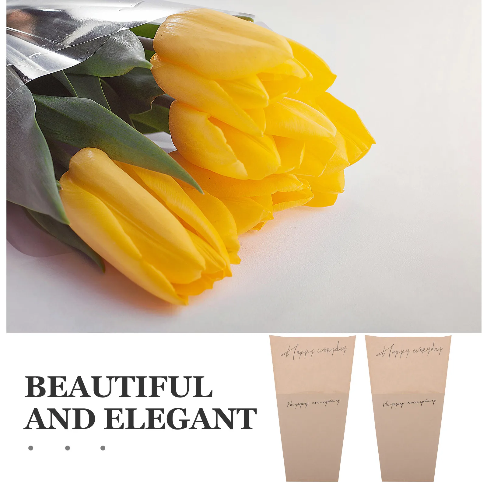 

20pcs Wrapping Bags Transparent Kraft Paper Floral Bouquet Packaging Sleeve For Flower Arrangement Bouquet Wrapping Material