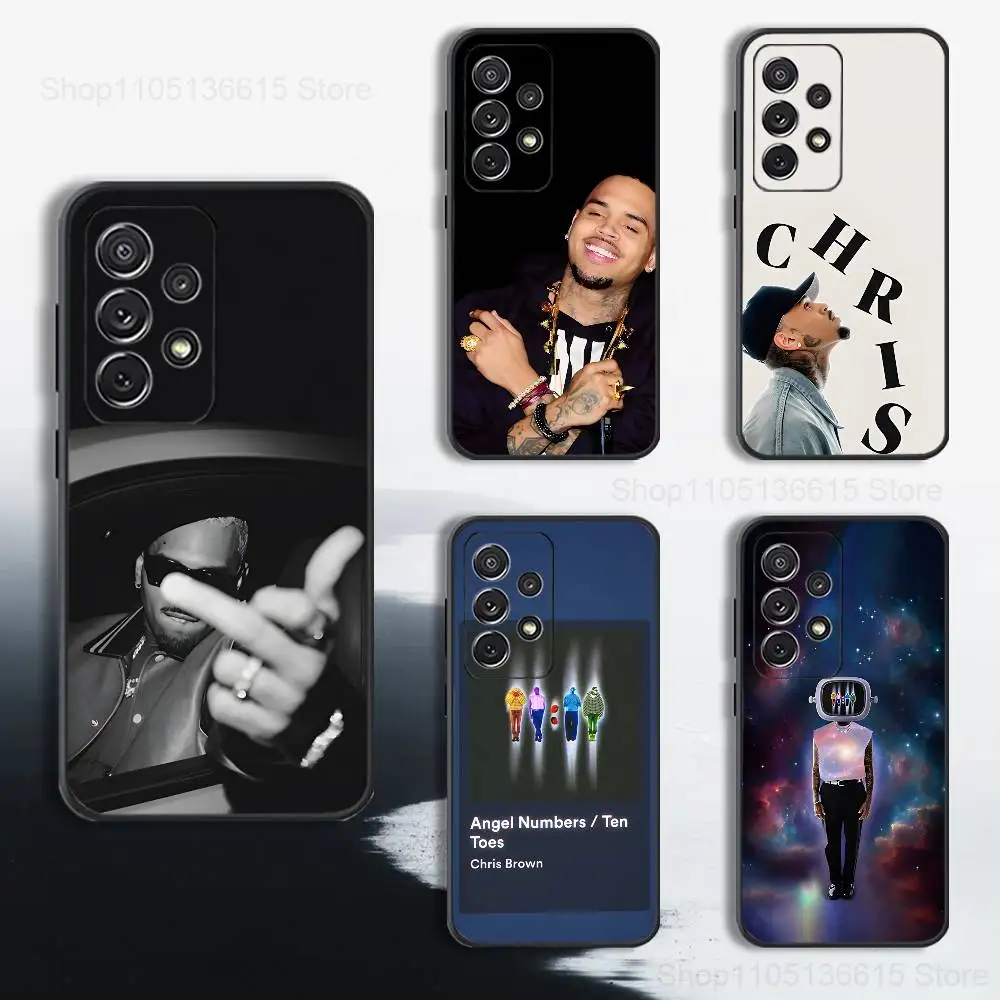 

Singer C-Chris B-Brown Rock Phone Case For Samsung S25,S24,S23,S22,S21,S20,S10,S9,Ultra,Plus,Lite,FE,Soft Silicone Black Cover