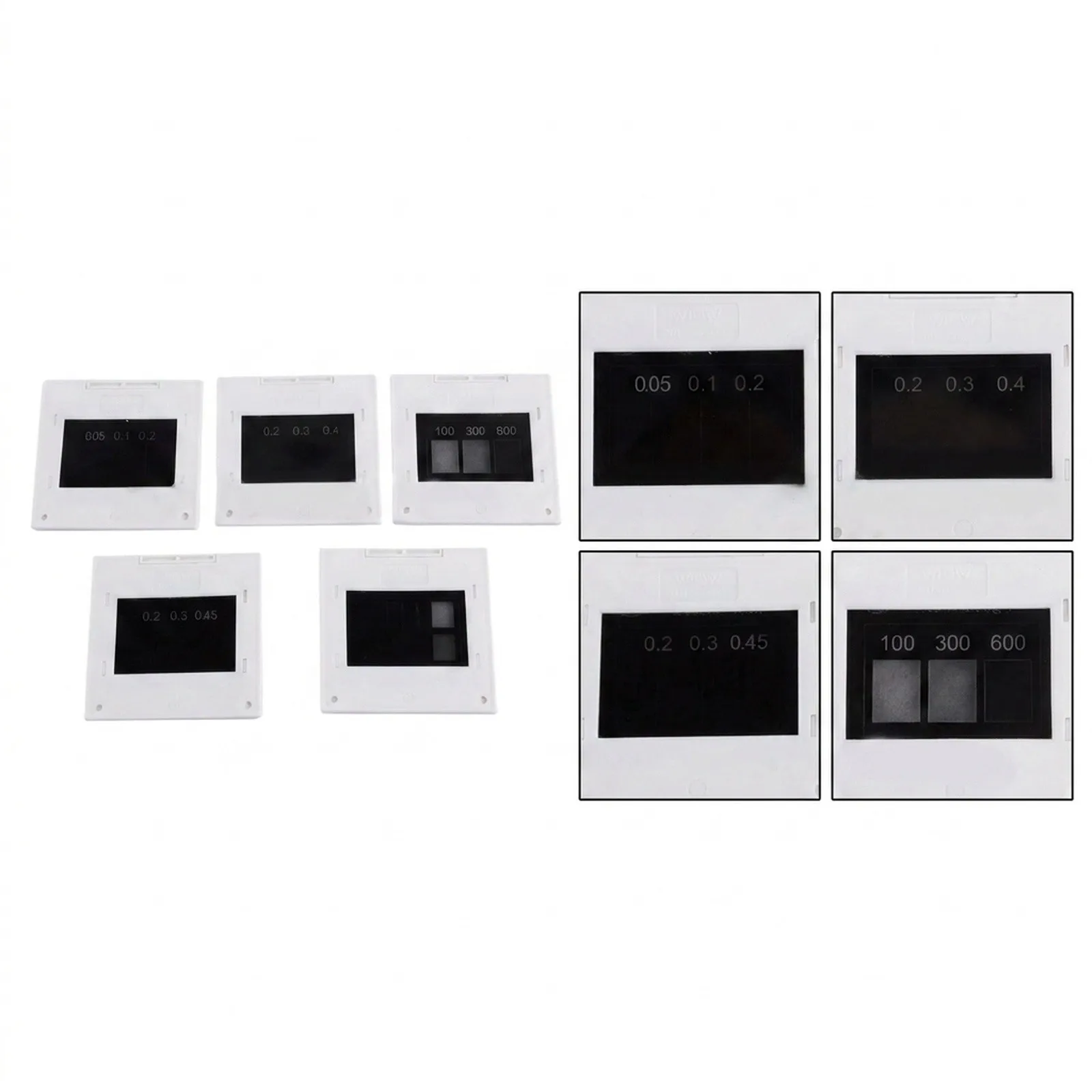 5pcs 50x50mm Double Triple Slit Circular Diffraction Grating Set Plastic Optical Physics Experiment Teaching Tool