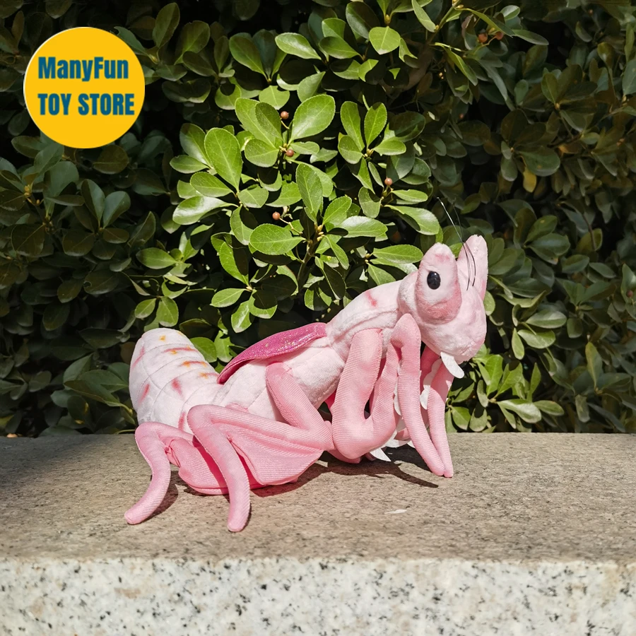 

Orchid Mantis Plush Toy High Fidelity Insect Plushie Chinese Mantid Peluche Lifelike Stuffed Animals Simulation Doll Toys Kid
