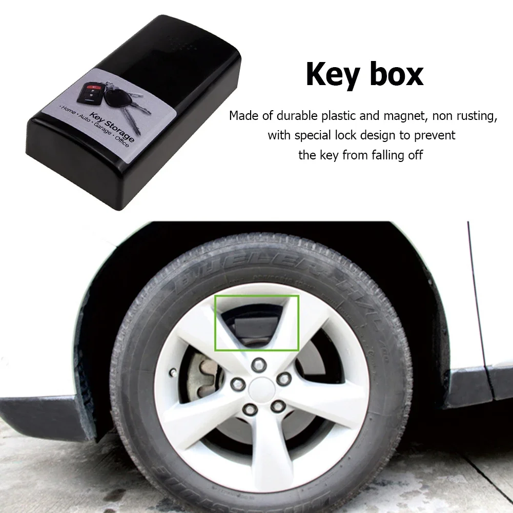 Creative Magnetic Black Key Safe Box Car Key Holder Hidden Storage Outdoor Stash For Home Office Car Truck Caravan Secret Box