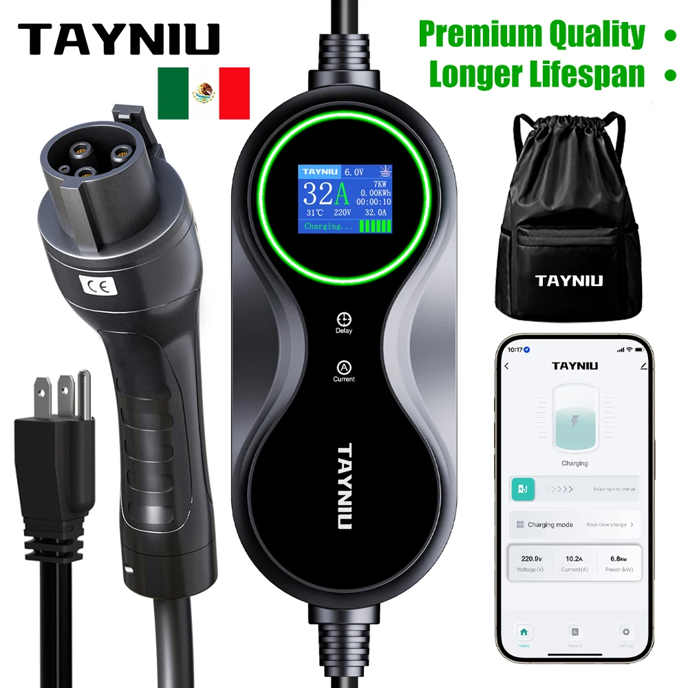 

TAYNIU Electric Car Charger 3.5KW 16A TYPE 1 J1772 Portable EV Charger Wallbox Charging Cable for Electric Vehicles BYD
