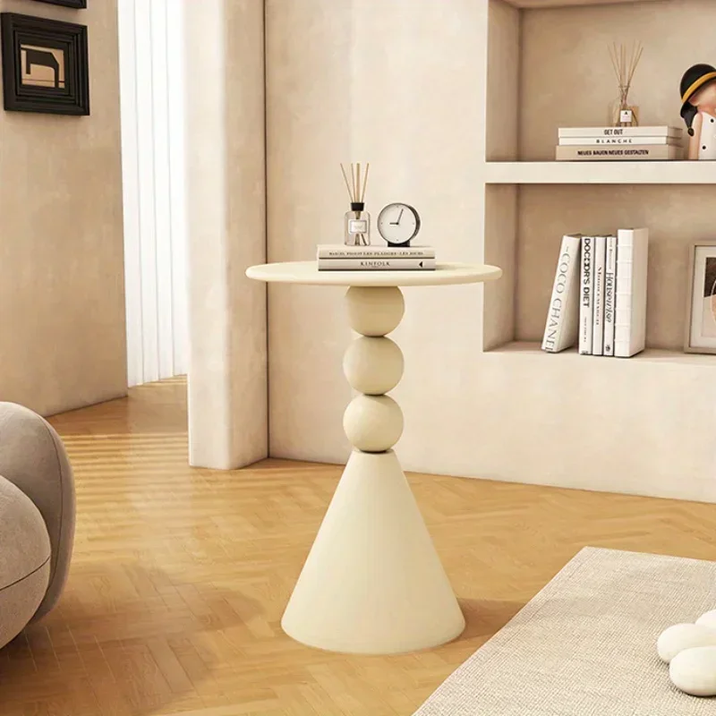 Retro Style Small Round End Table, Metal Coffee Table, Bedside Table, Indoor Modern Sofa Side Table