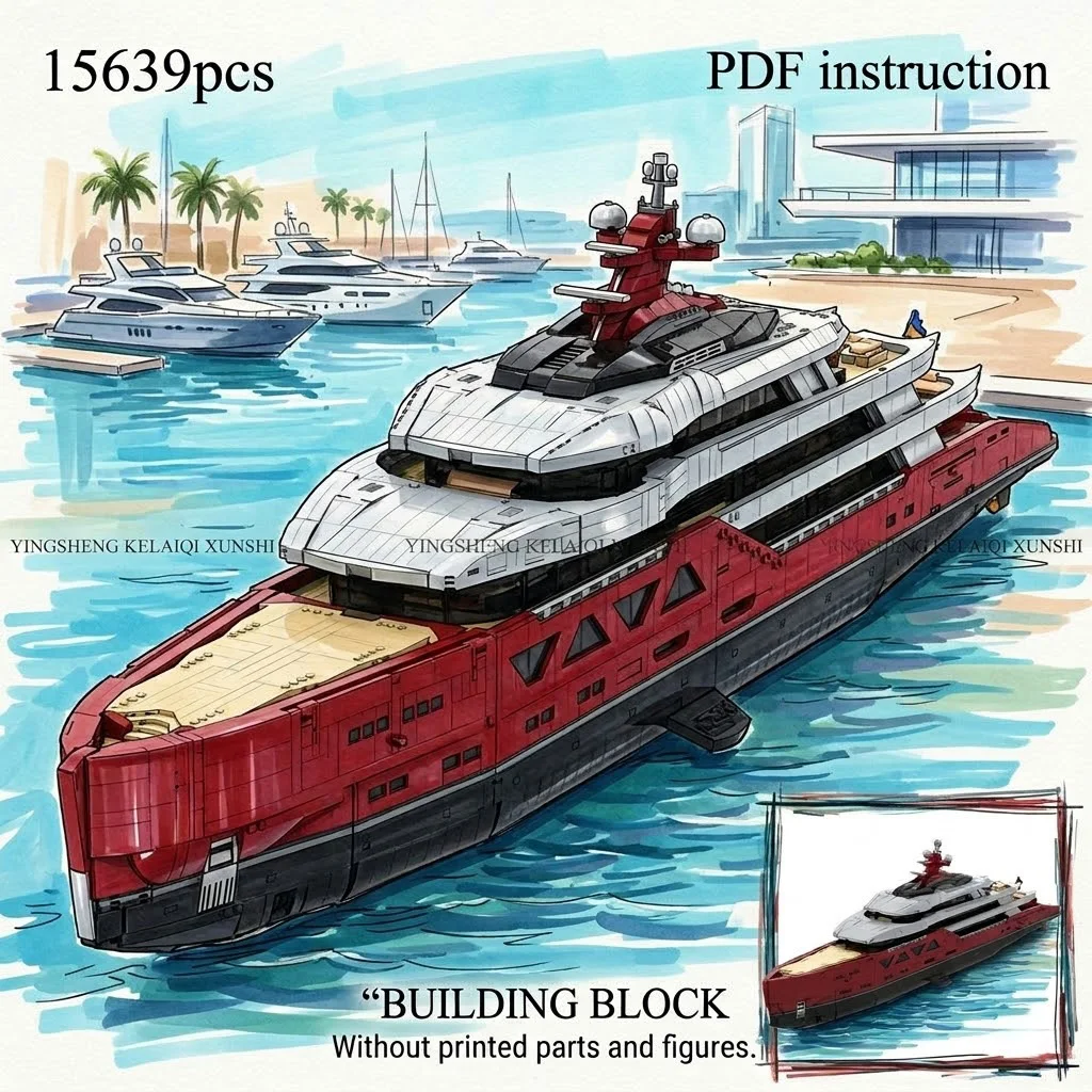 

Набор для сборки модели большого роскошного яхт-лайнера Ocean Boat, конструктор, подарок на день рождения, для 254412 MOC