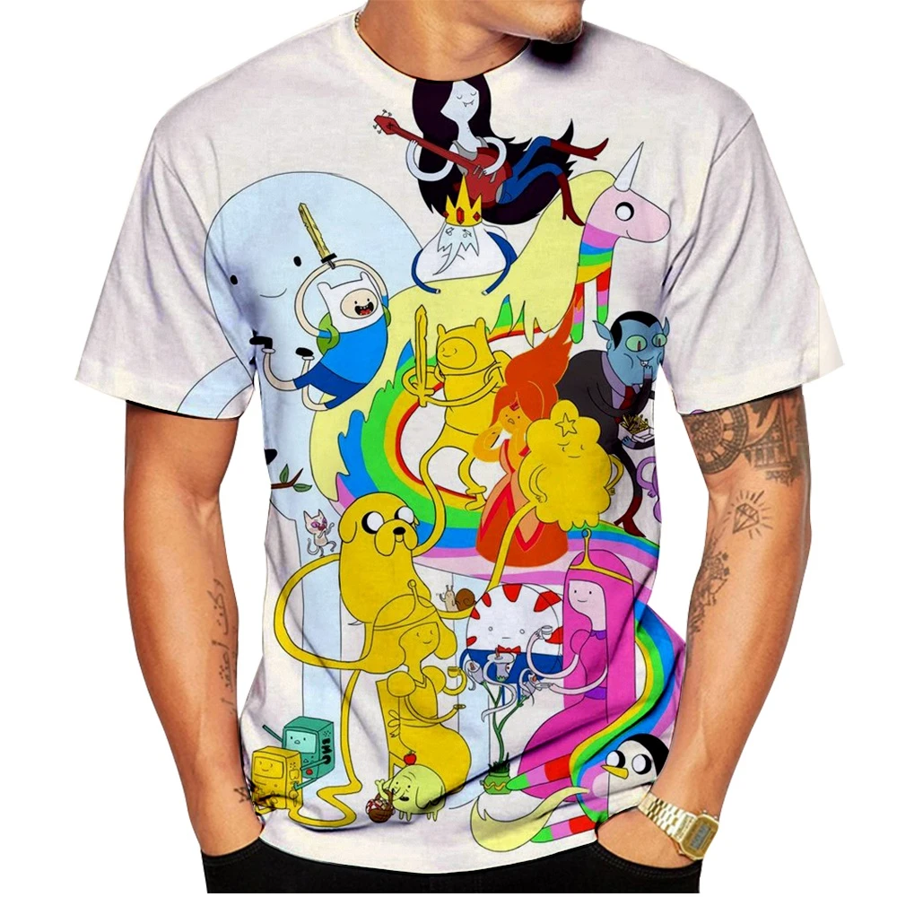 The Latest Fashion Adventure Time 3D Printing Men's and Women's T-shirt Personalization Casual Fashion Hip-hop Clothing Tops