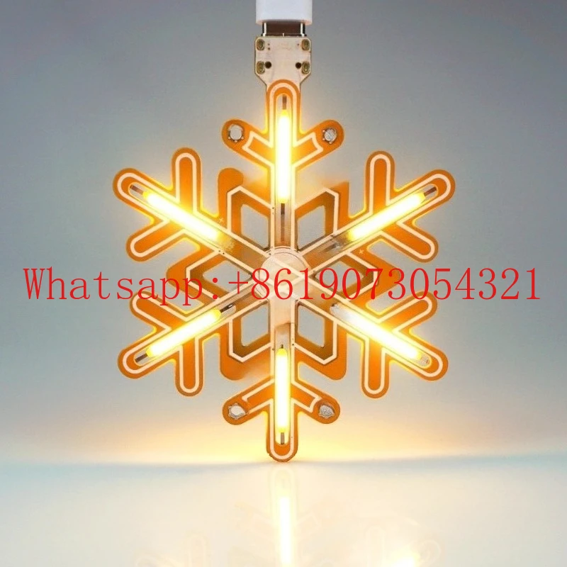 مصباح ندفة الثلج يعمل باللمس ستبليس يعتم زينة عيد الميلاد التخييم جو رومانسي الحرف اليدوية LED DIY