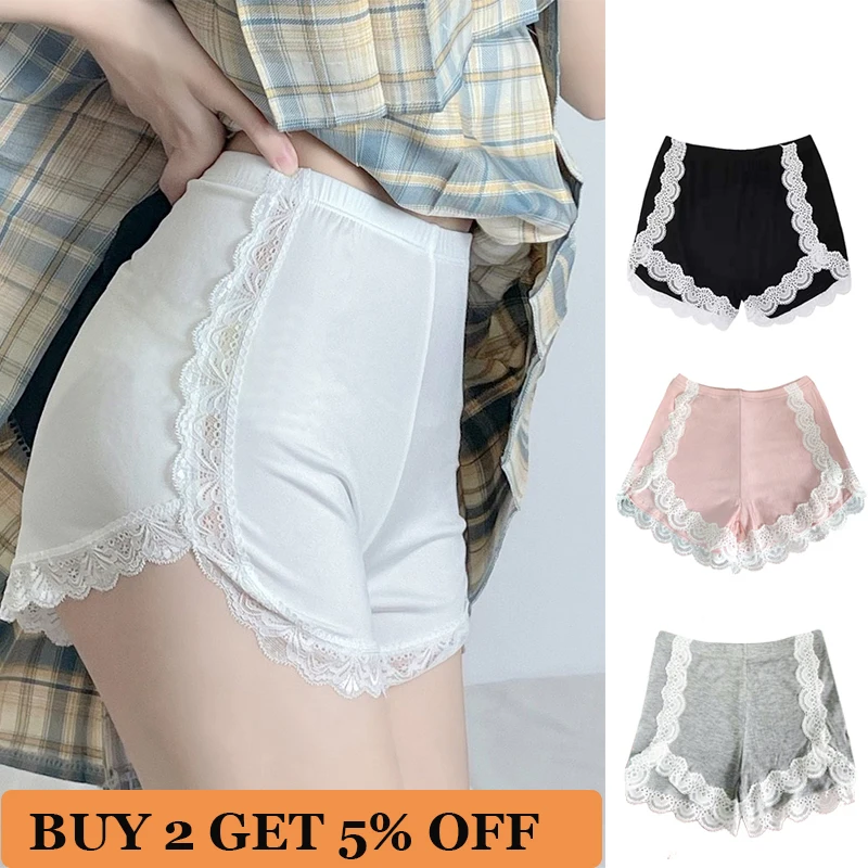 Women\'s Summer Lace Shorts Sexy Female Safety Briefs High Waist Pajamas Nightwear Shorts for Women 2022 Trend Booty Short Pants